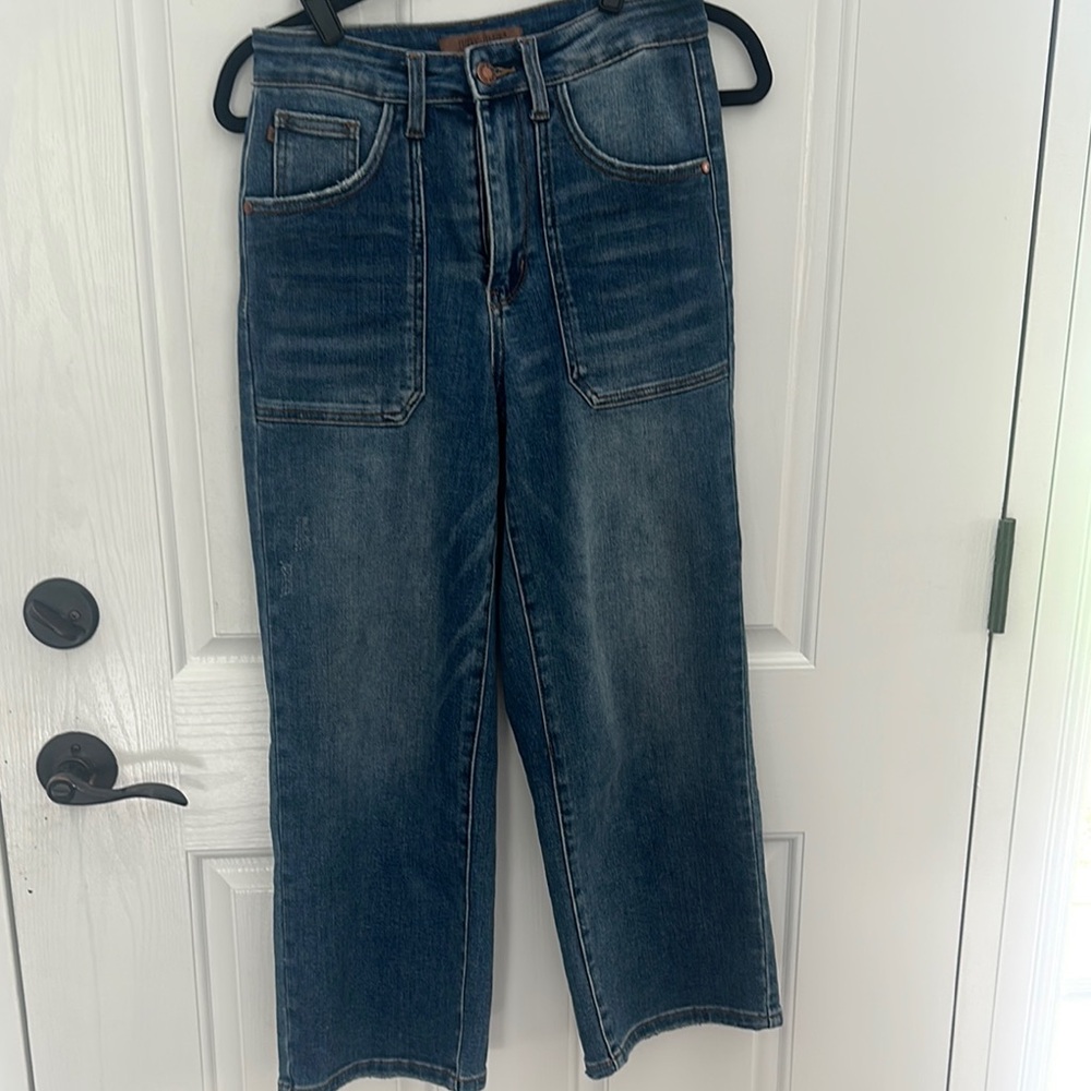 Judy Blue The Perfect Fit High Rise Wide Leg Crop Jeans